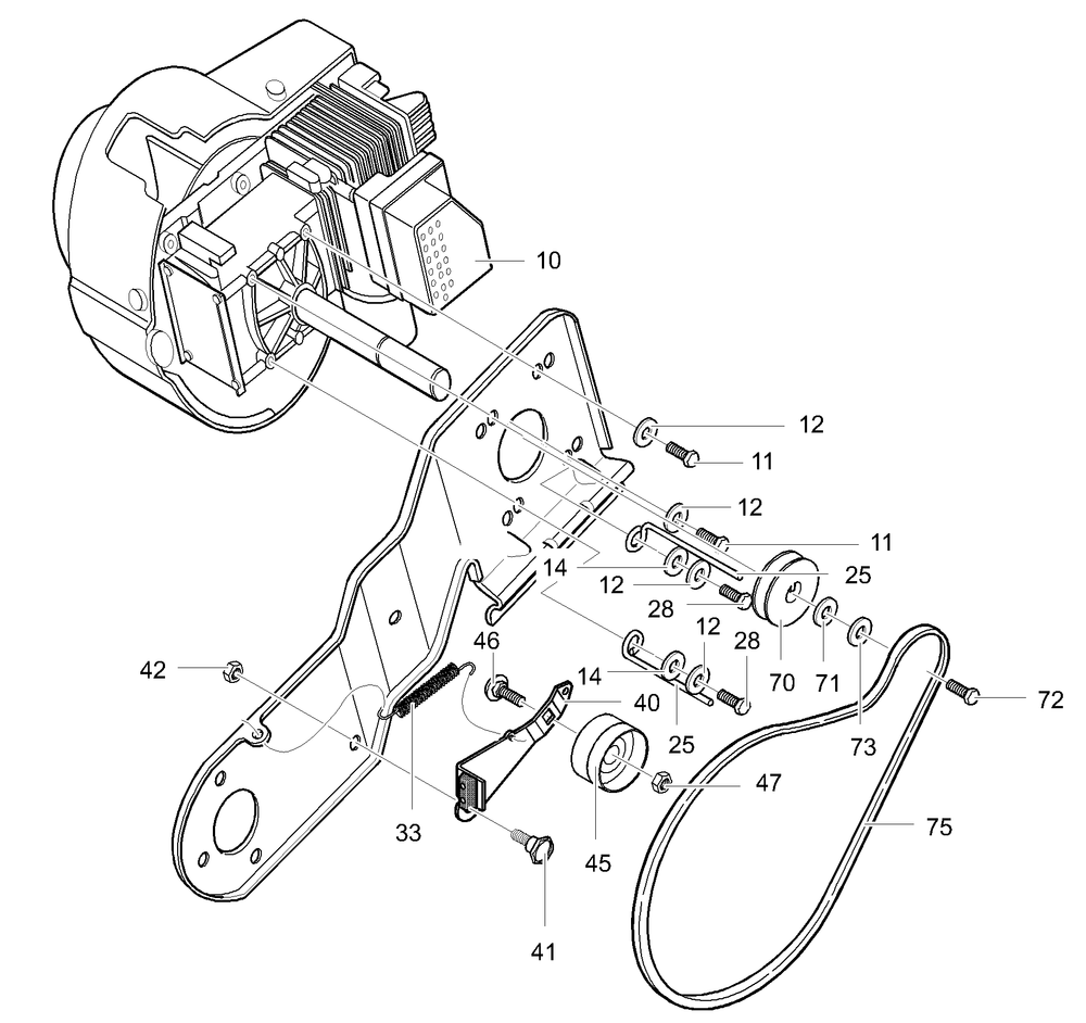 Engine Assembly Diagram and Parts List for 621450X4E 2001 Briggs and Stratton Snow Blower